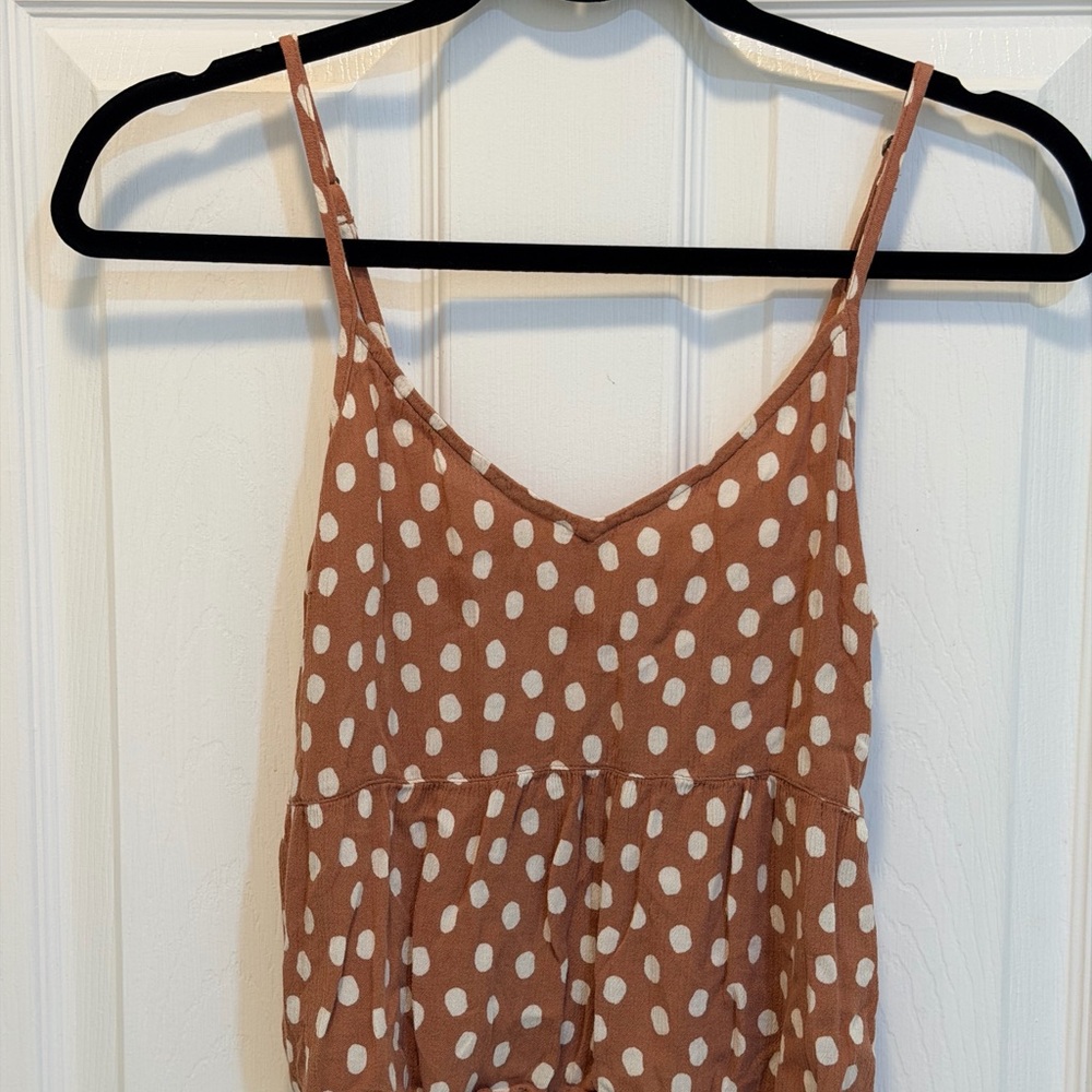Abercrombie & Fitch Tan Dress with White Dots